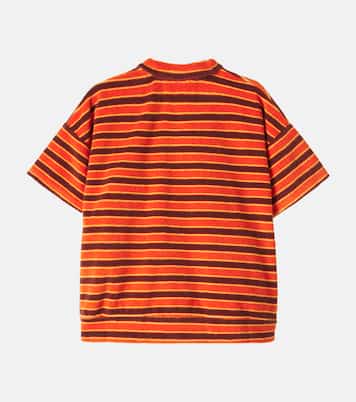 Striped Brick cotton-blend polo shirt | Bobo Choses