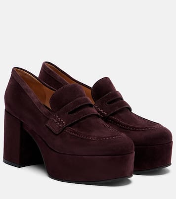 Plateau-Loafers Jenna aus Veloursleder | Gianvito Rossi