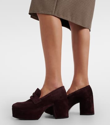 Plateau-Loafers Jenna aus Veloursleder | Gianvito Rossi