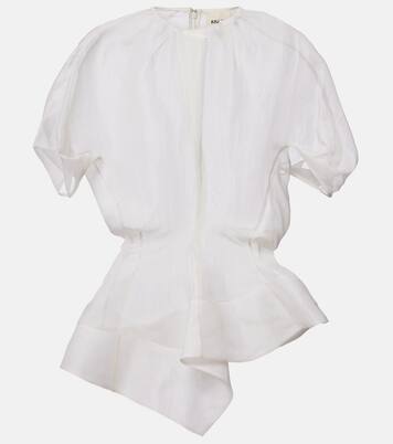 Rumi sheer peplum silk top | Khaite