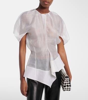 Rumi sheer peplum silk top | Khaite