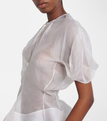 Rumi sheer peplum silk top | Khaite