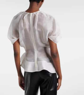 Rumi sheer peplum silk top | Khaite
