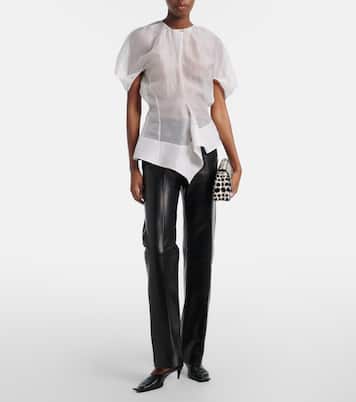 Rumi sheer peplum silk top | Khaite
