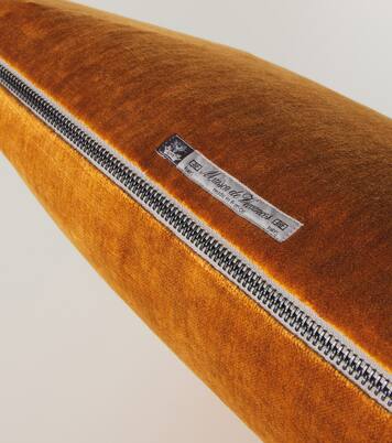 Leather-trimmed cushion | Maison de Vacances