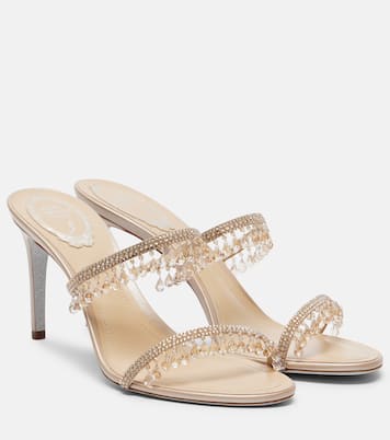 Chandelier embellished satin sandals | Rene Caovilla