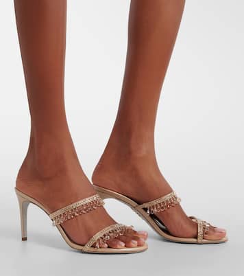 Chandelier embellished satin sandals | Rene Caovilla