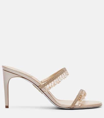 Chandelier embellished satin sandals | Rene Caovilla