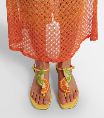 Citrus Sugar raffia slingback sandals | Aquazzura