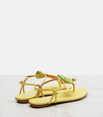 Citrus Sugar raffia slingback sandals | Aquazzura