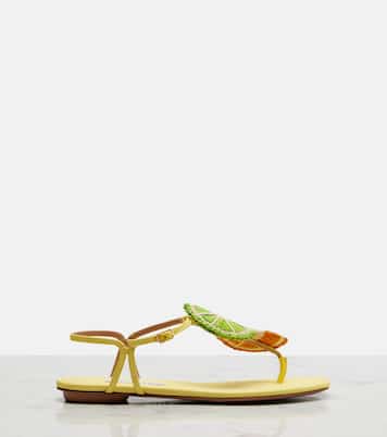Citrus Sugar raffia slingback sandals | Aquazzura