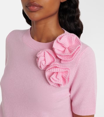 Pullover aus Wolle und Kaschmir mit floraler Applikation | Jardin des Orangers