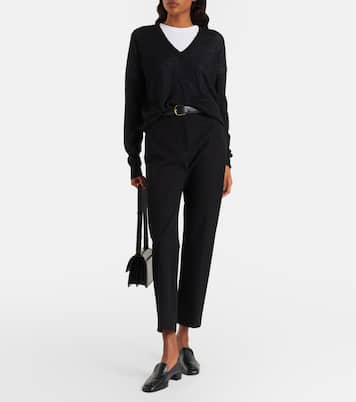 Coleman high-rise gabardine pants | Joseph