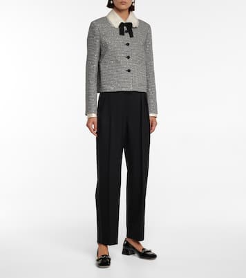 Stretch-wool grain-de-poudre pants | Miu Miu