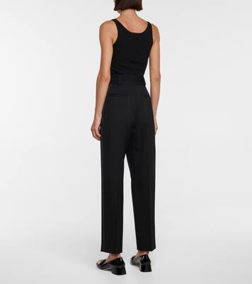 Stretch-wool grain-de-poudre pants | Miu Miu