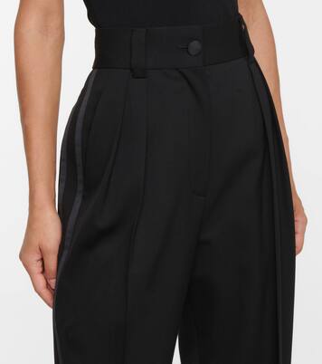 Stretch-wool grain-de-poudre pants | Miu Miu