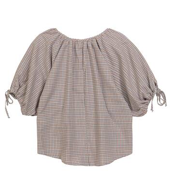 Houndstooth cotton and wool top | Paade Mode