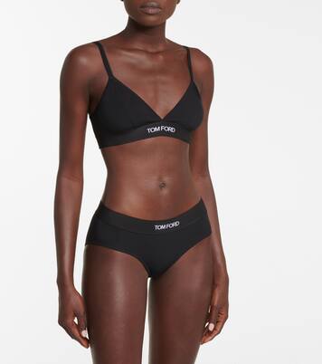 Logo stretch-jersey triangle bra | Tom Ford