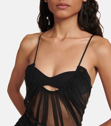 Cutout tulle bodysuit | Nensi Dojaka