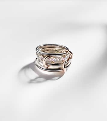 Nimbus sterling silver linked rings with sapphires, tanzanite and white diamonds | Spinelli Kilcollin