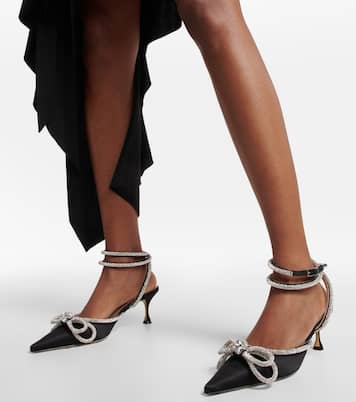 Verzierte Pumps Double Bow aus Satin | Mach & Mach