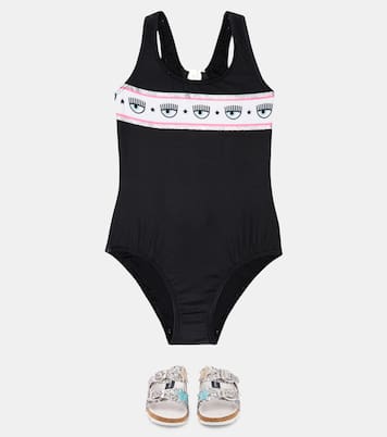x Chiara Ferragni eye-motif swimsuit | Monnalisa