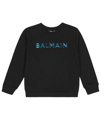 Logo cotton jersey sweatshirt | Balmain Kids