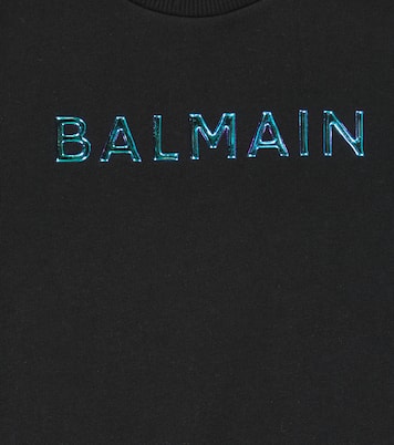 Logo cotton jersey sweatshirt | Balmain Kids