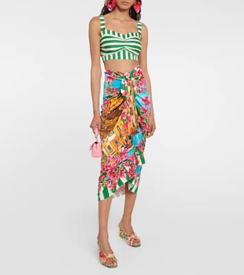 Portofino ruched silk midi skirt | Dolce&Gabbana