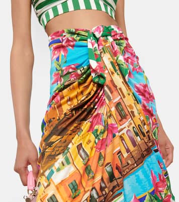 Portofino ruched silk midi skirt | Dolce&Gabbana