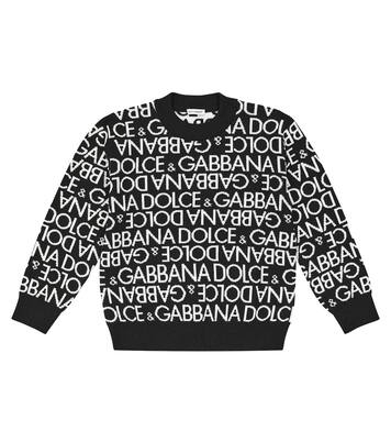 Logo intarsia virgin wool sweater | Dolce&Gabbana Kids