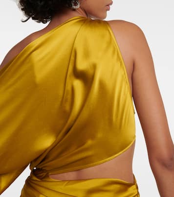 Robe midi asymétrique en satin de soie | The Sei