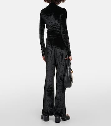 Weite High-Rise-Hose aus Samt | Jil Sander