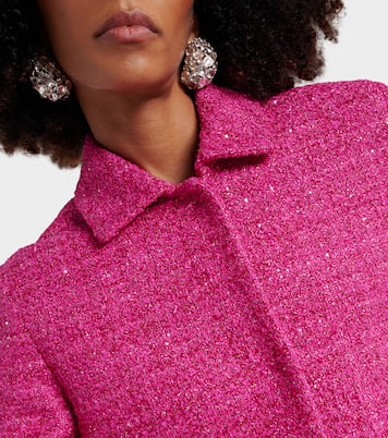 VGold cropped lamé tweed jacket  | Valentino