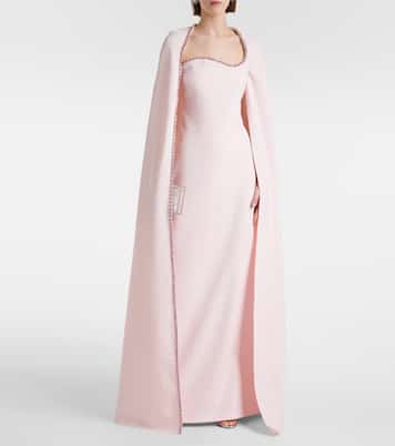 Verzierte Robe Mattia aus Crêpe | Safiyaa