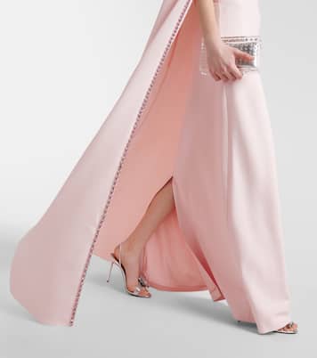 Verzierte Robe Mattia aus Crêpe | Safiyaa