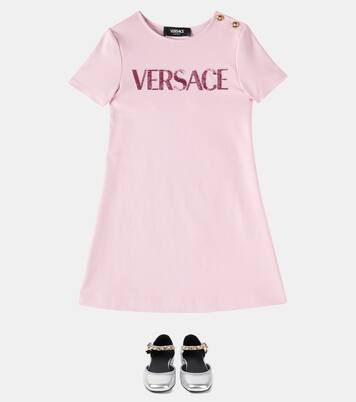 La Medusa metallic leather flats | Versace Kids