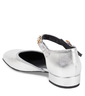 La Medusa metallic leather flats | Versace Kids