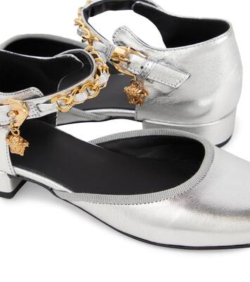 La Medusa metallic leather flats | Versace Kids