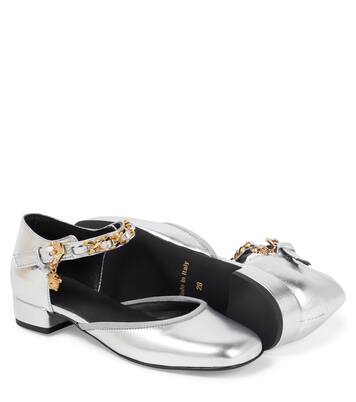 La Medusa metallic leather flats | Versace Kids