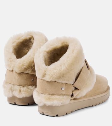 Ankle Boots aus Veloursleder mit Shearling | Burberry