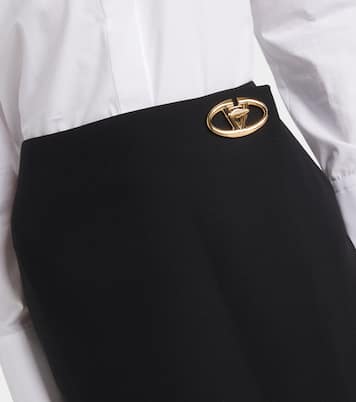 Maxirock VLogo Locker aus Crepe Couture | Valentino