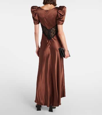 Lace-trimmed silk charmeuse gown | Rodarte