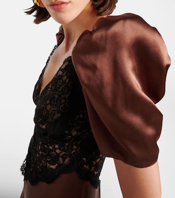 Lace-trimmed silk charmeuse gown | Rodarte