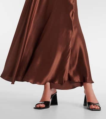 Lace-trimmed silk charmeuse gown | Rodarte