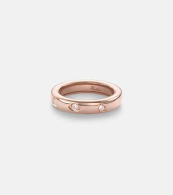 Iconica Extra Slim 18kt rose gold ring with diamonds | Pomellato