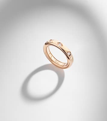 Iconica Extra Slim 18kt rose gold ring with diamonds | Pomellato