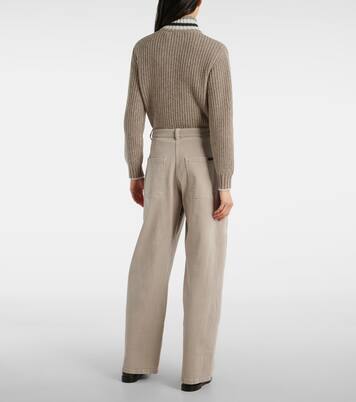 Jeans anchos de tiro medio | Brunello Cucinelli