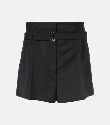 Belted mohair and wool shorts | Prada