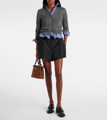 Belted mohair and wool shorts | Prada